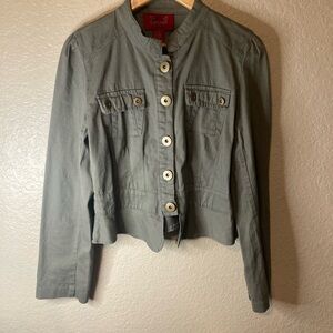 Paris Blues Military Utility Jacket Women’s Size Medium Button Front + Sleeves